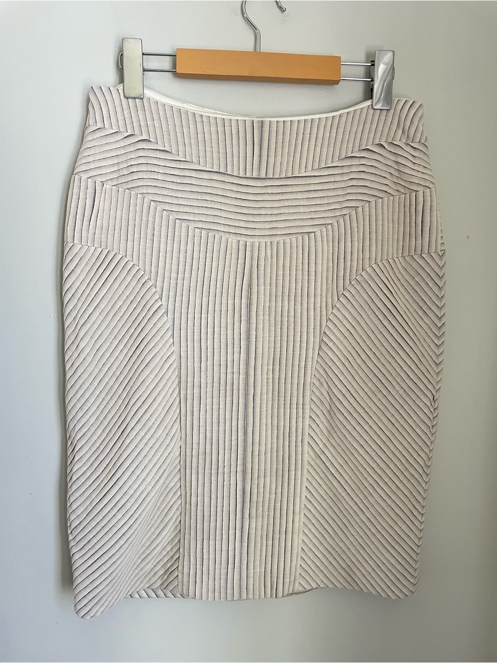 Paul Hardy Pleated Wool Silk Skirt Size medium Quiet Luxury Minimalist Office